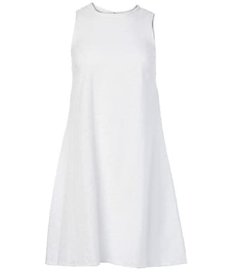 Calvin Klein Womens Sleeveless Round Neck Trapeze Dress (White