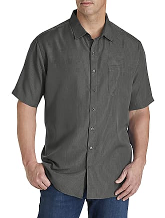 Harbor Bay by DXL Big and Tall Microfiber Comfort Grid Sport Shirt, Castle Rock, 3XLT