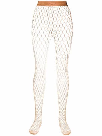 Wolford x Amina Muaddi crystal-embellished net tights - Brown