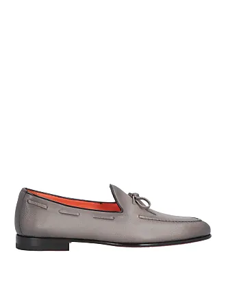 Santoni tonal-stitching leather loafers - Grey