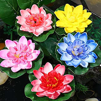 BESPORTBLE Packung mit 5 Künstlichen Lotus Schwimmenden Eva Material Seerose für Terrasse Wasser Teich Garten Öffentlichen Brunnen 