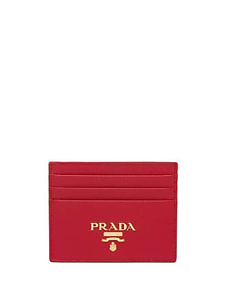 Shop PRADA 2023 SS Saffiano leather card holder with shoulder