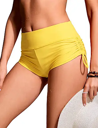 CRZ YOGA Womens Swim Shorts - High Waisted Bathing Suit Bottoms Adjustable  Ruched Side Board Shorts Swimsuit Boy Shorts Black XX-Small at   Women's Clothing store
