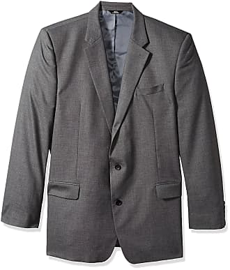 J.M Haggar Mens Sharkskin Premium Tailored-Fit Stretch Suit Separate Coat 42R Black