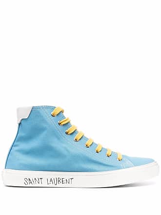 Saint Laurent Malibu mid-top sneakers - women - Rubber/FabricFabric - 36 - Blue