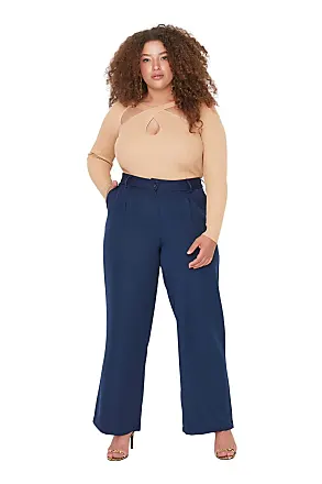 Navy blue palazzo 2024 pants plus size