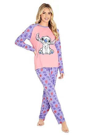 Womens Disney Lilo and Stitch Angel Long Ladies Cotton Pyjamas Pjs