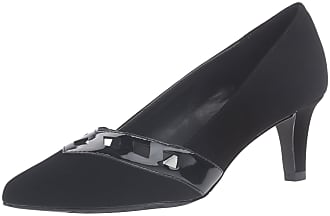 Easy Street Womens Valiant Dress Pump, Black Lamey/Patent, 5 M US