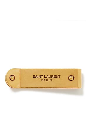 Saint Laurent Logo Money Clip In Gold