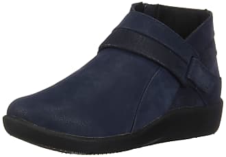 Clarks Womens Sillian Rani Ankle Boot, Navy Synthetic, 11 N US