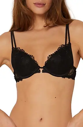 Etam Butterfly Underwire Plunge Push-up Bra In Red