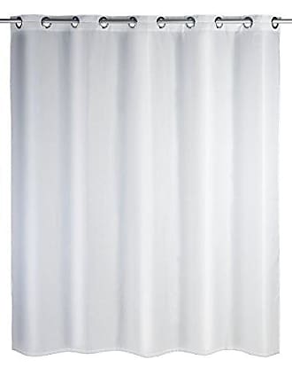Rings Textile Shower Curtain 180 x 200 Uni-Pearl Red Incl 