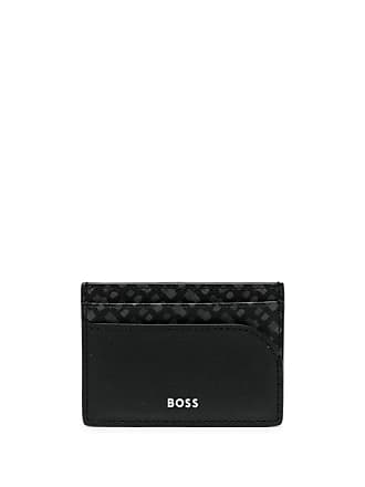 BOSS - Monogram-embossed billfold wallet in grained leather