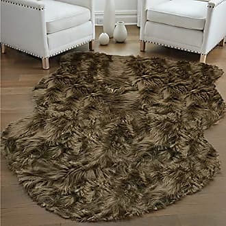 Gorilla Grip Fluffy Faux Fur Area Rug, 3x5, Rubber Backing