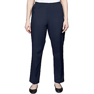 Alfred Dunner Women's Misses All Around Elastic Waist Cotton Medium Twill  Pant, Black, 16 at  Women's Clothing store
