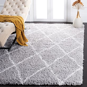 Safavieh Flokati Collection 67 x 67 Square Light Grey/Ivory FLK313F 2.3-inch Thick Area Rug