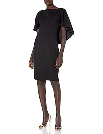 Trina Turk Womens Cape Sleeve Dress, Black, 0