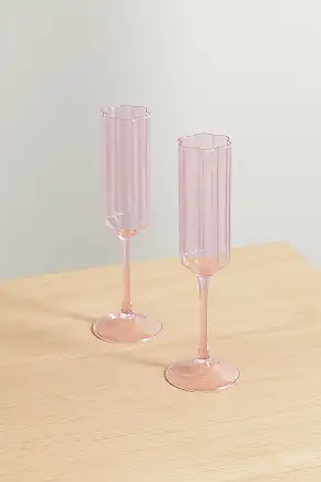 Rosy Set of 2 Pink Wine Glasses Luisa Beccaria