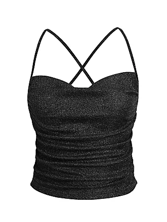  Floerns Women's Backless Strappy Ruched Mesh Cami Bodysuit Top  Blue XS : Clothing, Shoes & Jewelry