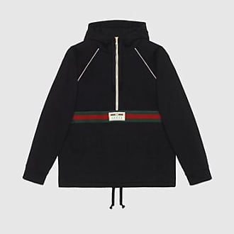 Gucci Kids House Web Half-Zip Hoodie - Grey