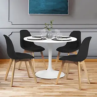 IDMARKET Lot de 4 chaises MAELYS noires pied métal pour salle à manger -  Cdiscount Maison