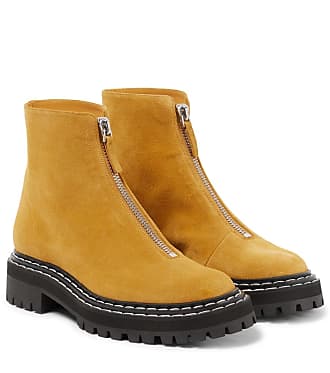 mustard color ankle boots