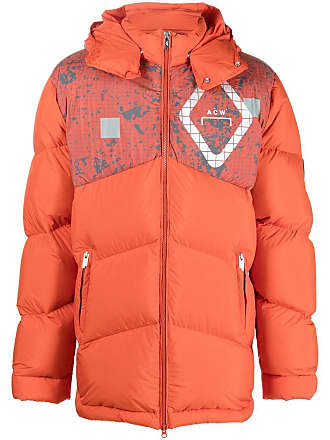 Men's winter quilted jacket - orange C124