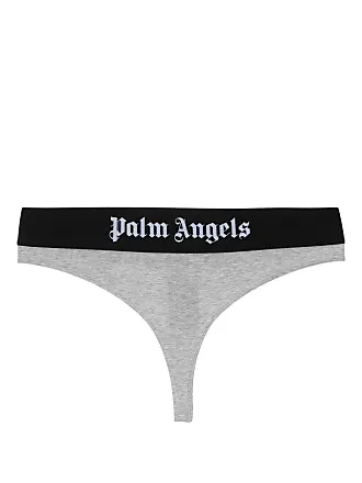 Palm Angels logo-strap stretch-cotton bra - Grey