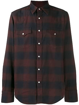 Tom Ford checked pointed collar shirt - men - Cotton - 40 - Blue