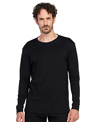 LAPASA Mens Thermal Underwear Top Fleece Lined Mock Neck Long Sleeve Shirt  Base Layer Undershirt Midweight Thermoflux 200 Warm Cold Weather M123  Medium Midweight Black