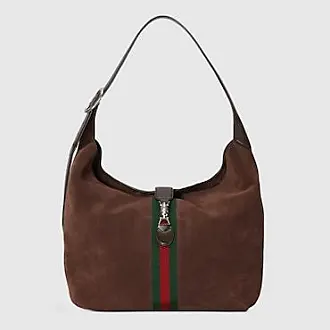 Gucci Jackie 1961 Medium Webbing-Trimmed Coated-Canvas and Leather