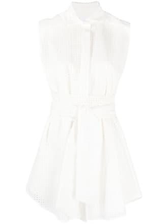 Raquette Eyelet tied-waist cotton dress - women - Cotton - S - White