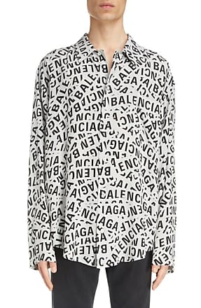 Balenciaga Logo-Print Long Sleeve Shirt