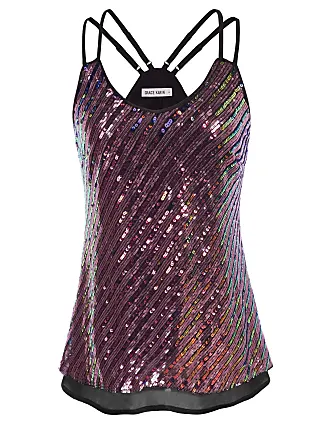 Zeagoo Women's Sleeveless Sequin Top Sparkle Shimmer Camisole Vest Tank  Tops : : Clothing, Shoes & Accessories
