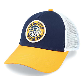 American Needle Hockey Team Logo Valin Mesh Back Adjustable Snapback Trucker Hat (Nashville Predators (White/Navy/Gold))