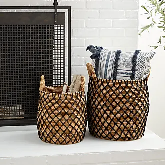 Essentials Small Rectangular Baskets with Handles, 9.5x6.75x4.25 in.