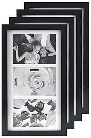  Malden International Designs Whitman White Wash Matted Wood  Picture Frame, 8x10/11x14, White