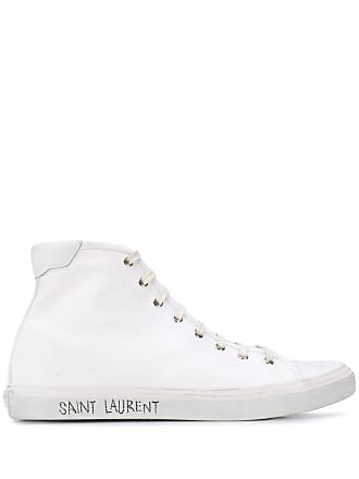 Saint Laurent Malibu high-top sneakers - men - Cotton/Cotton/Rubber - 40,5 - White