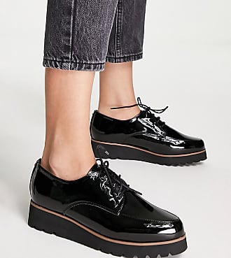 Damen Schuhe Flache Schuhe Schnürschuhe und Schnürstiefel Lea-Gu Leder Schnürschuh in Schwarz 