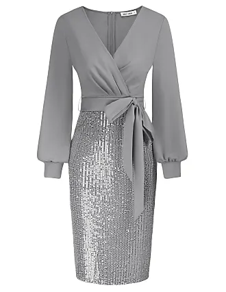  GRACE KARIN Women's Sequin Dress Petite Wear to Cocktial Party  Long Sleeve Pencil Dress Atrovirens XS : Clothing, Shoes & Jewelry