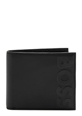 BOSS - Monogram-embossed billfold wallet in grained leather