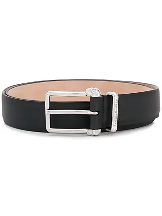 Alexander McQueen eyelet-studded calf leather belt - Black