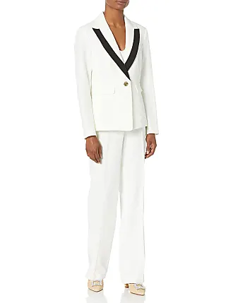  Le Suit Women's Jacket/Pant Suit, Black/Vanilla ICE, 6 :  Clothing, Shoes & Jewelry