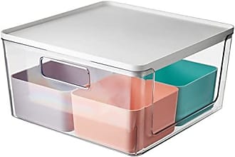 Rosanna Pansino x iDesign Recycled Plastic Kitchen Storage Bin with Lid, Clear Bin/Marshmallow Lid, 9 x 12 x 6