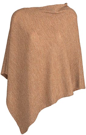 Poncho jacquard con collo a sciarpa Donna, Marrone