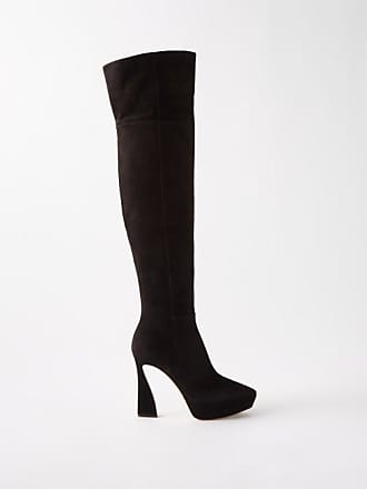 Black silhouette over the knee sock boots in monogram black - 6.5