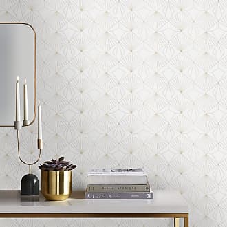 Graham & Brown Kabuki Diamond White and Gold Wallpaper