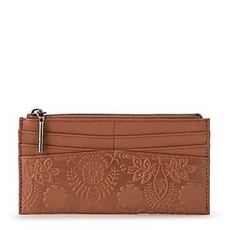 The Sak Essential Zipper Wallet in Leather, Dusty Blue