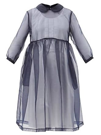 Comme Des Garçons Comme Des Garçons Girl - Layered Organza And Cotton-poplin Midi Dress - Womens - Navy