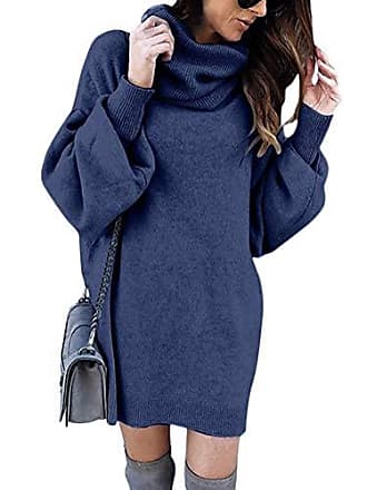 Minetom Femmes Pull Robe Col Rond Solide Couleur Chandail À Manches Longues Lâche Pullover Maxi Dress Long Hiver Robe Tunique